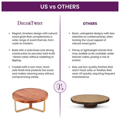 Wooden Cake display stand - for cakes, pizza, and other delicacies | multipurpose table (12 inches)