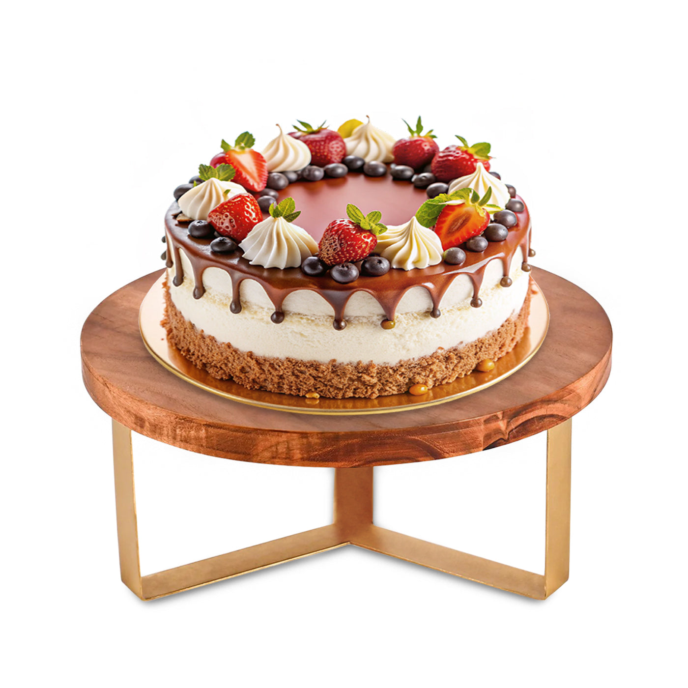 Wooden Cake display stand - for cakes, pizza, and other delicacies | multipurpose table (12 inches)
