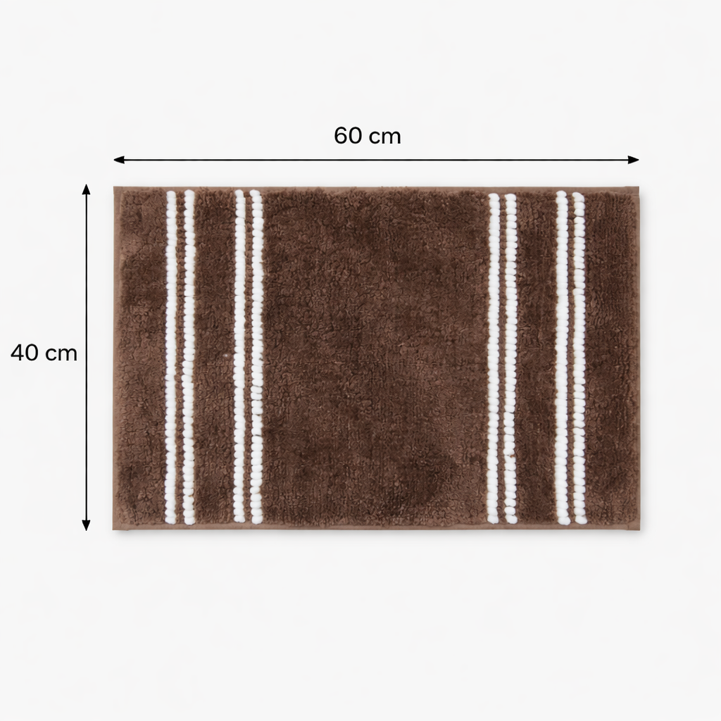 DecorTwist Anti-Slip Microfiber Bath Mat 60x40 cm | Super Absorbent & Quick Dry | Soft Polyester Surface with Non-Skid TPR Backing | Bathroom Floor Mat for Shower & Wash Basin