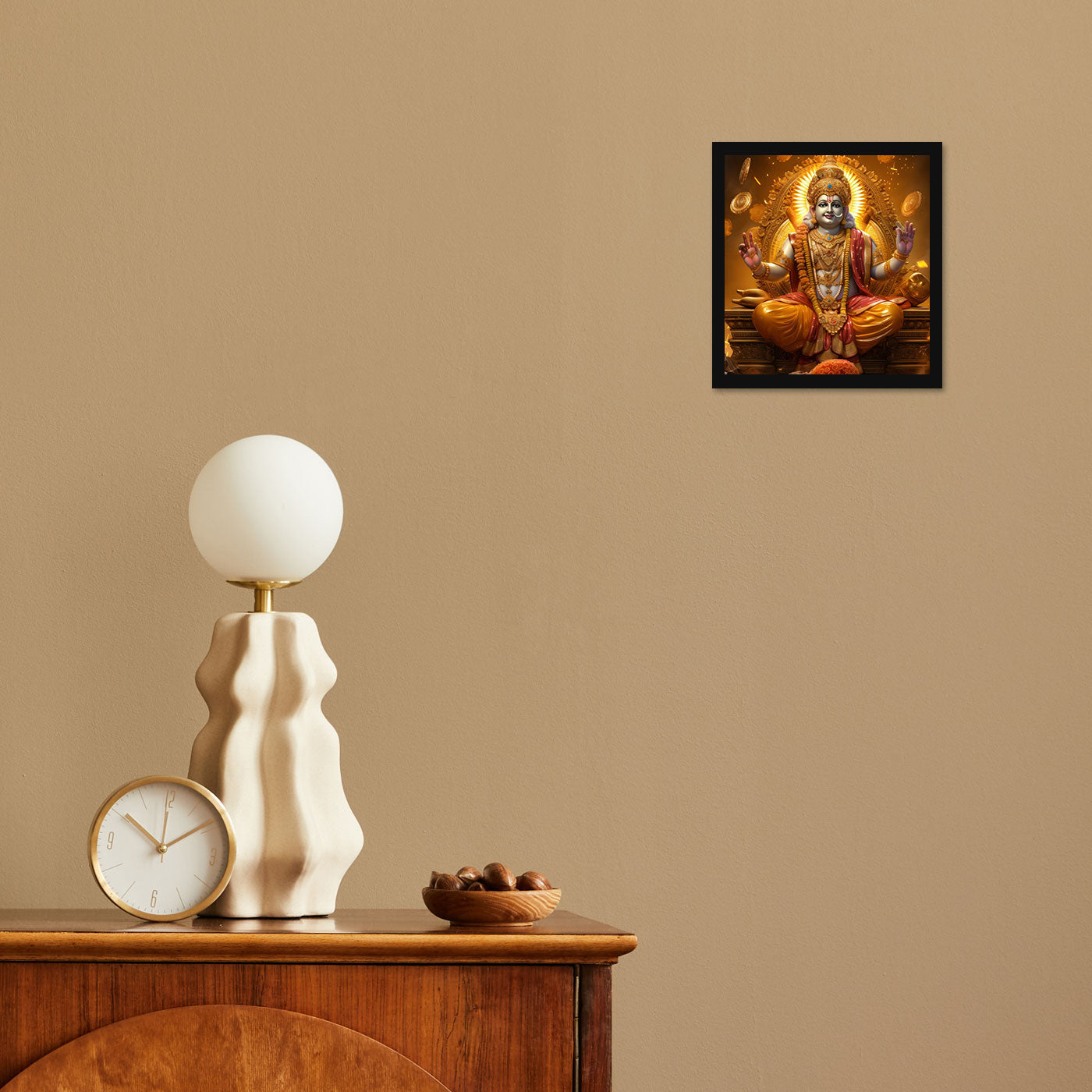 Vastu Shubharambh- Lord Kuber Maharaj Poster Wall Frame for Wall Decoration Pooja Home and Vastu remedy
