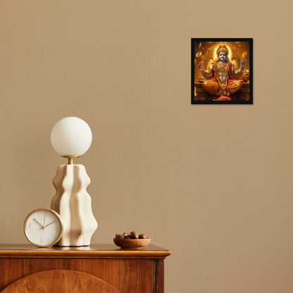 Vastu Shubharambh- Lord Kuber Maharaj Poster Wall Frame for Wall Decoration Pooja Home and Vastu remedy