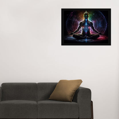 Vastu Shubharambh- Seven Chakras Meditation Poster Wall Frame for Wall Decoration Pooja Home and Vastu remedy