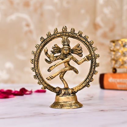 Premium Gold Plated Lord Shiva Dancing Natraj/Nataraja Statue Handcrafted Sculpture for Home and Puja Decor| nataraj Statue for Home|