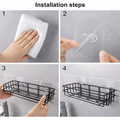 DecorTwist Bathroom Shelf Without Drill | Self Adhesive Wall Organizer | Rust-Proof Metal | Waterproof Rack for Shampoo Soap Toiletries | Kitchen Laundry Storage | 28x9x9 cm (Pack of 2)