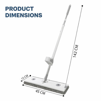 18-Inch Telescopic Floor Cleaning | Heavy-Duty Extendable Rod | Cotton Mop Head for Home, Office & Hospitals (Slider Squeeze Mop)