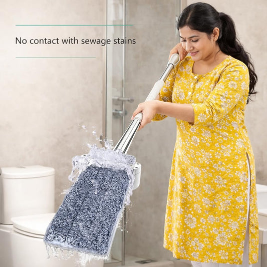 18-Inch Telescopic Floor Cleaning | Heavy-Duty Extendable Rod | Cotton Mop Head for Home, Office & Hospitals (Slider Squeeze Mop)