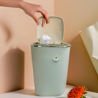 Trash Can Box | Waste Dustbin | Table Dustbin | Garbage Can Desktop Dust Bathroom Garbage Bin Plastic Dustbin (23.5 cm x 23.5 cm x 30) White