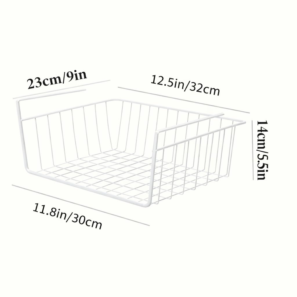 DecorTwist 16 Inch Under Shelf Storage Basket – Heavy Duty Metal Undershelf Organizer for Kitchen Cabinet, Wardrobe & Pantry | No Drill Slide-In Under Cabinet Wire Rack