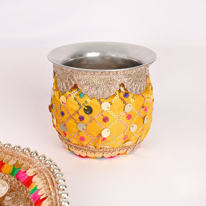 Karwa Chauth Thali Set - Yellow