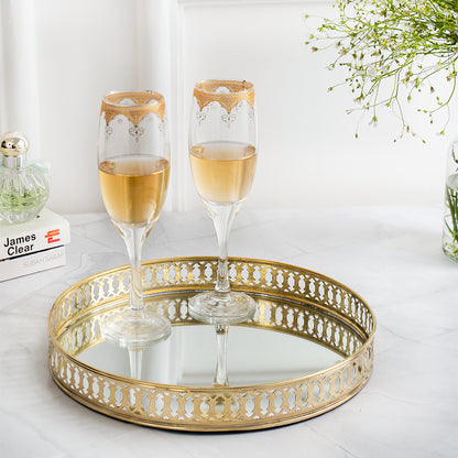 Nizam Round Decorative Mirror Tray