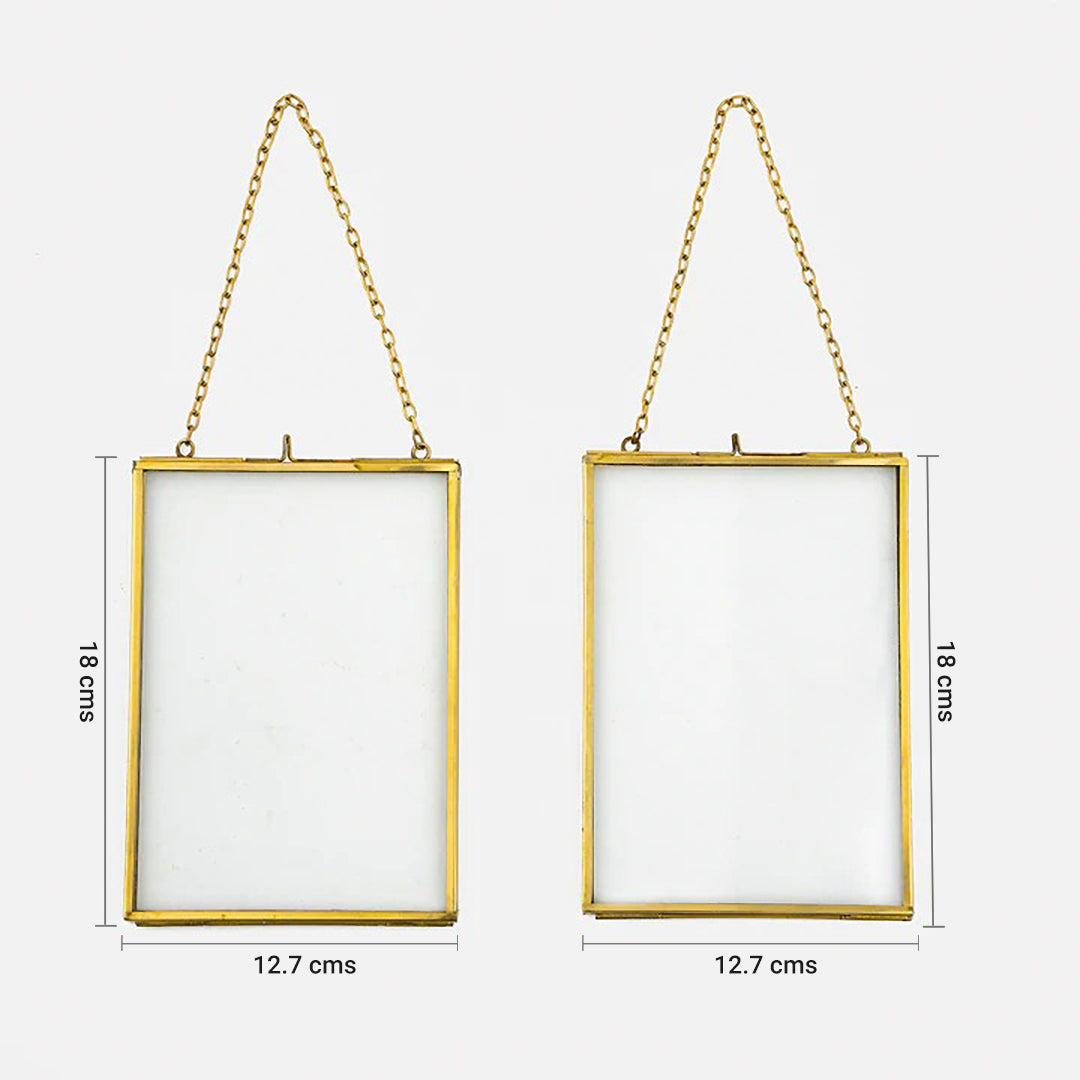 Brass Vintage Style Glass Photo Frame