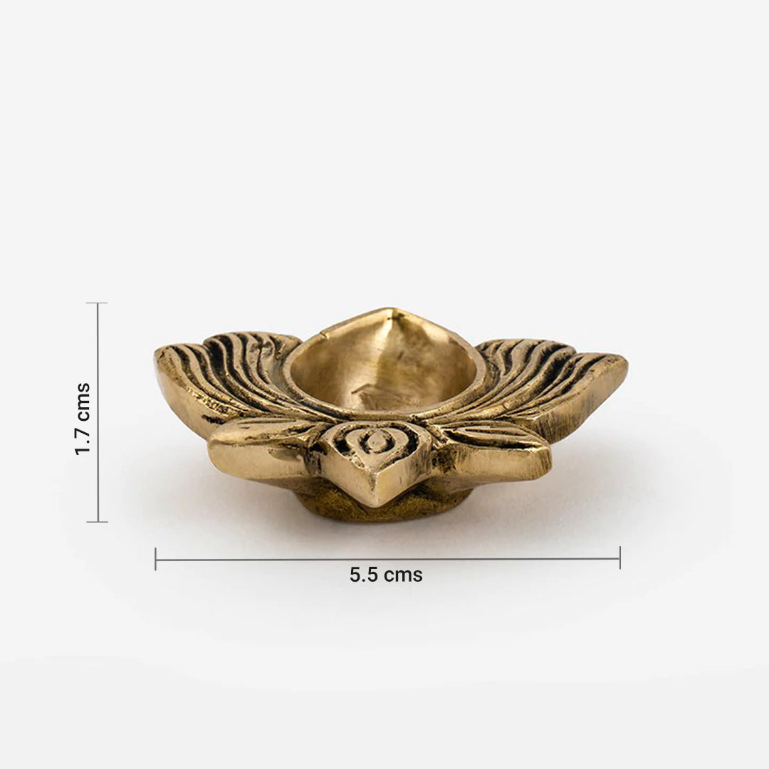 Brass Lotus Diya Set of 2 With Gift Box