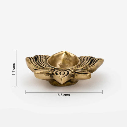Brass Lotus Diya Set of 2 With Gift Box