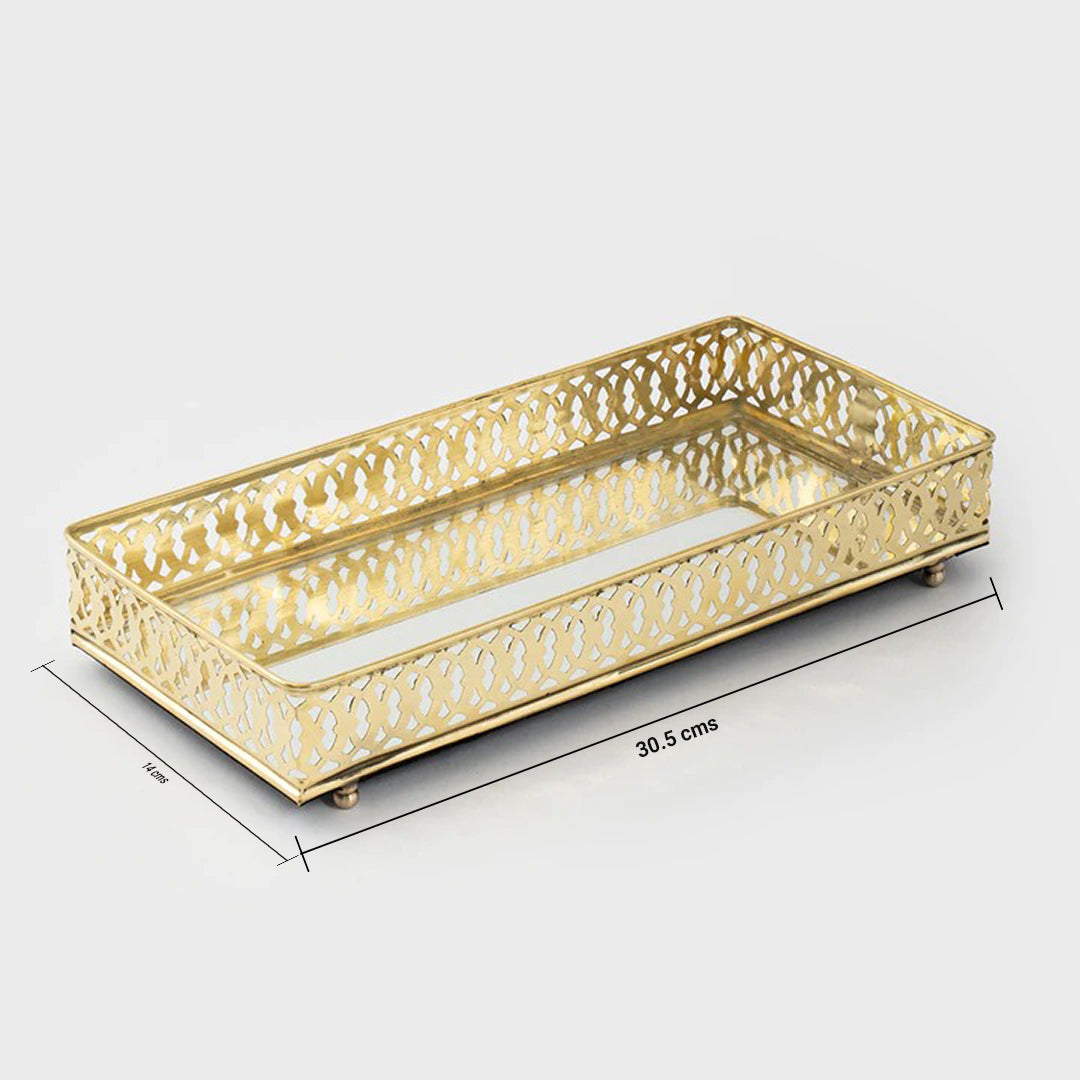Basant Rectangle Decorative Mirror Tray