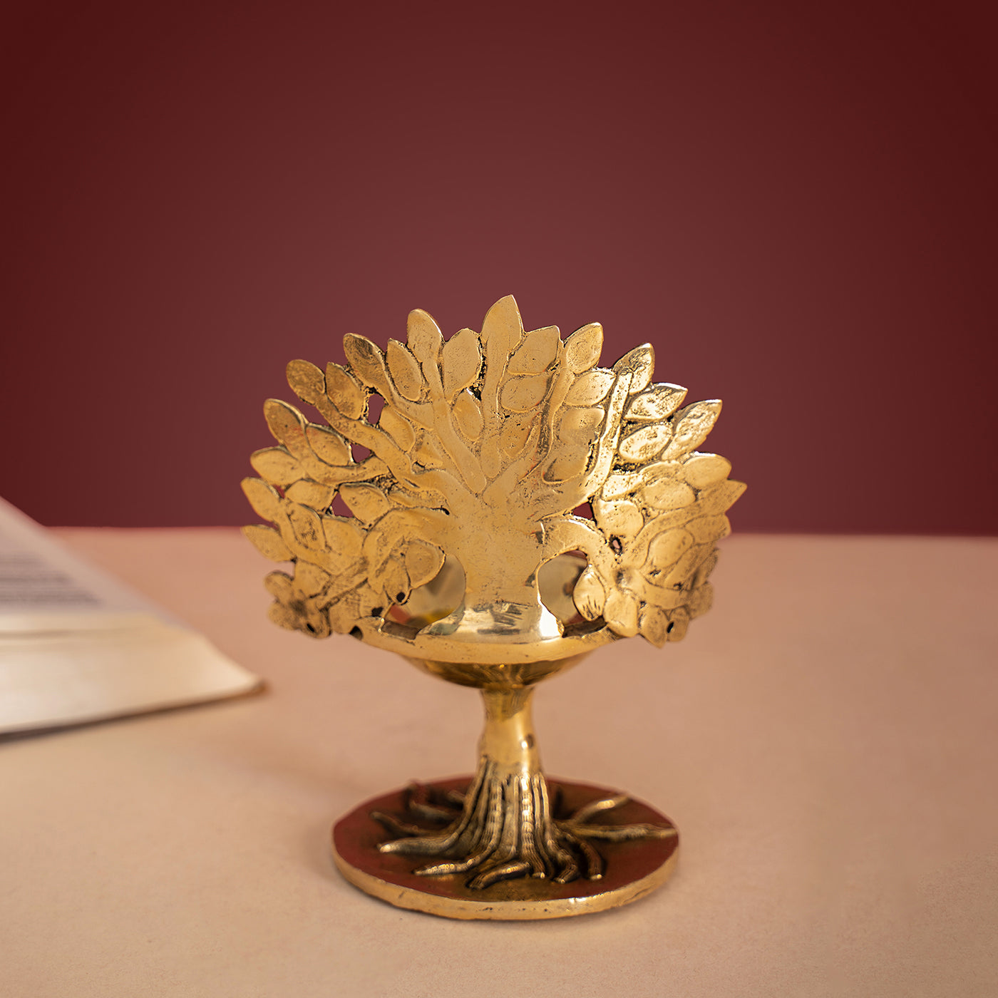 Brass Handcrafted Kalpvriksha Tree Diya/Lamp