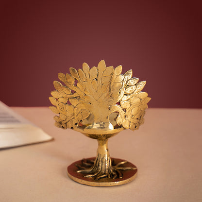Brass Handcrafted Kalpvriksha Tree Diya/Lamp