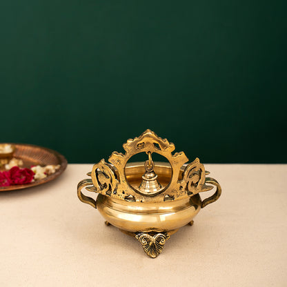Premium Decorative Brass Urli Bowl with Bell