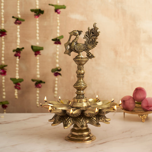 Brass Annapakshi Brass Diya: A Treasured Addition to Your Collection
