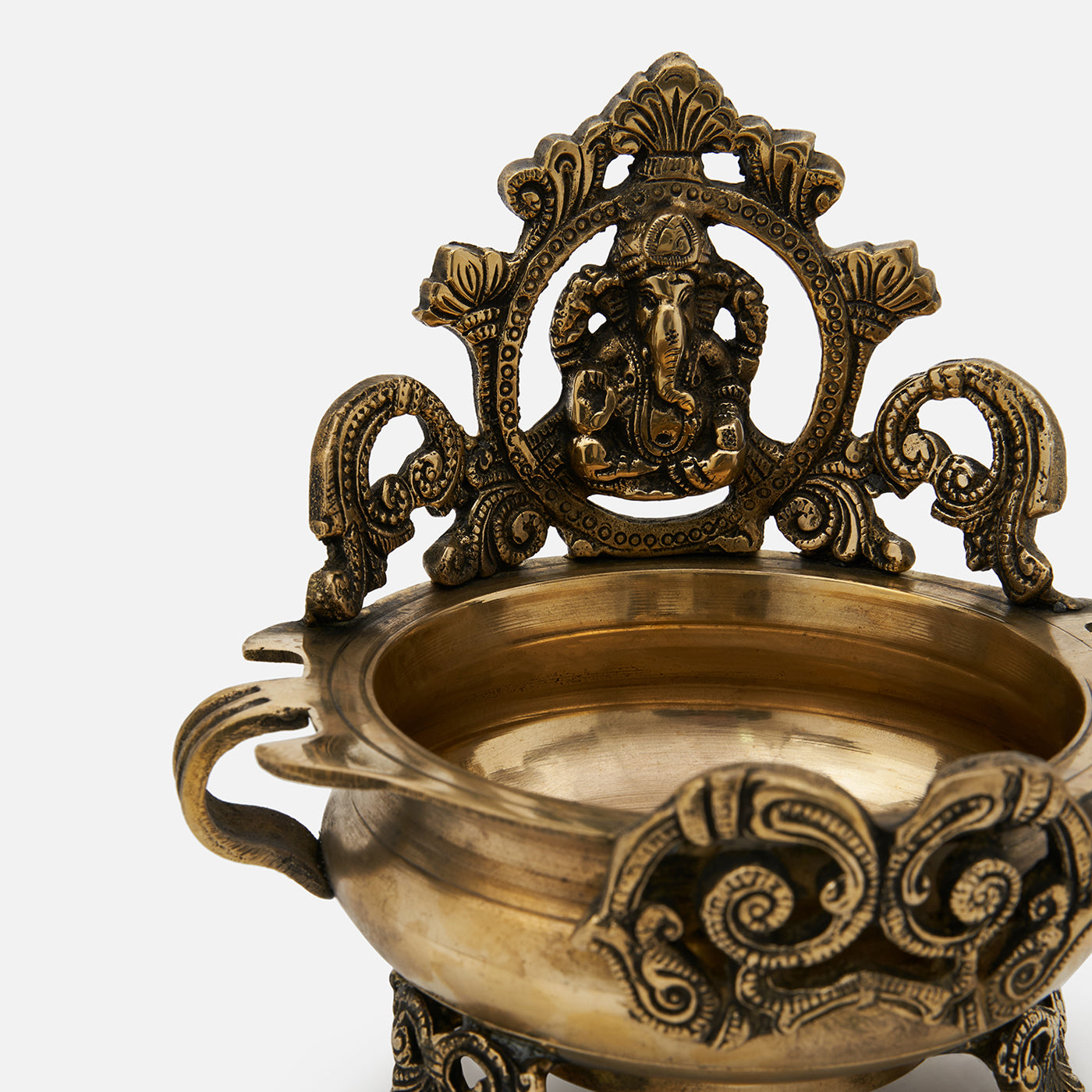 Traditional Decorative Ganesh Brass Urli Bowl