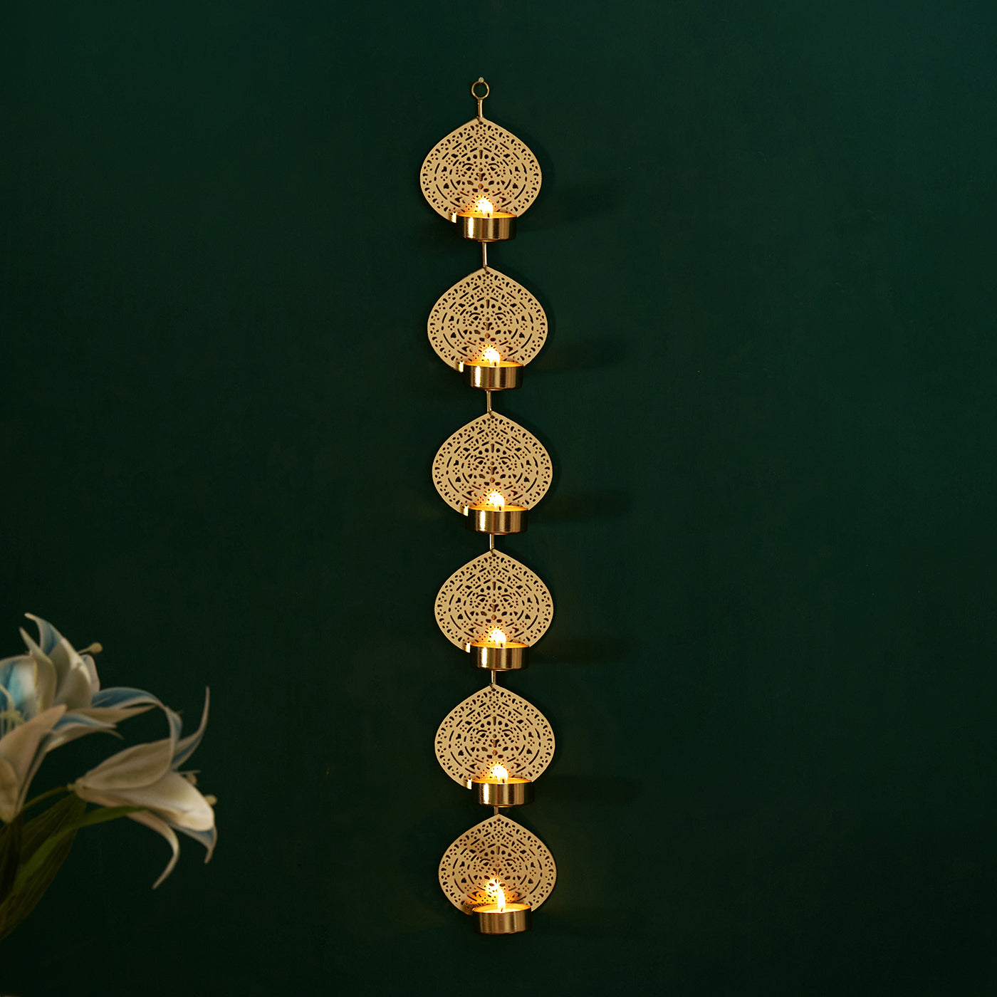 Vertical 6 Tea Light Holder Wall Art