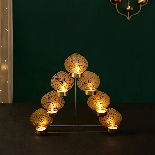 Mayur 4 Layered Leaf Tea Light Holder
