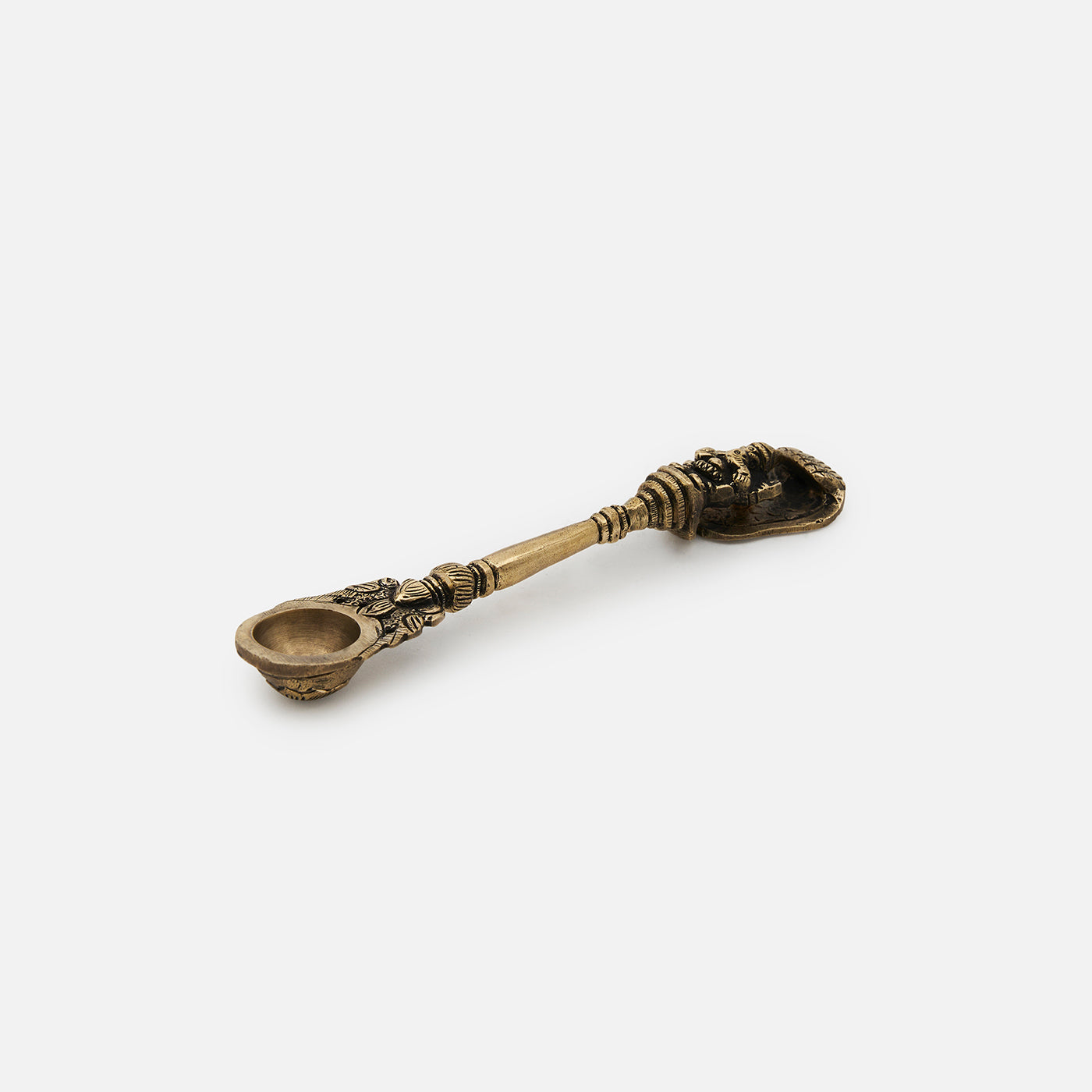 Brass Ganesha Peacock Pooja Spoon