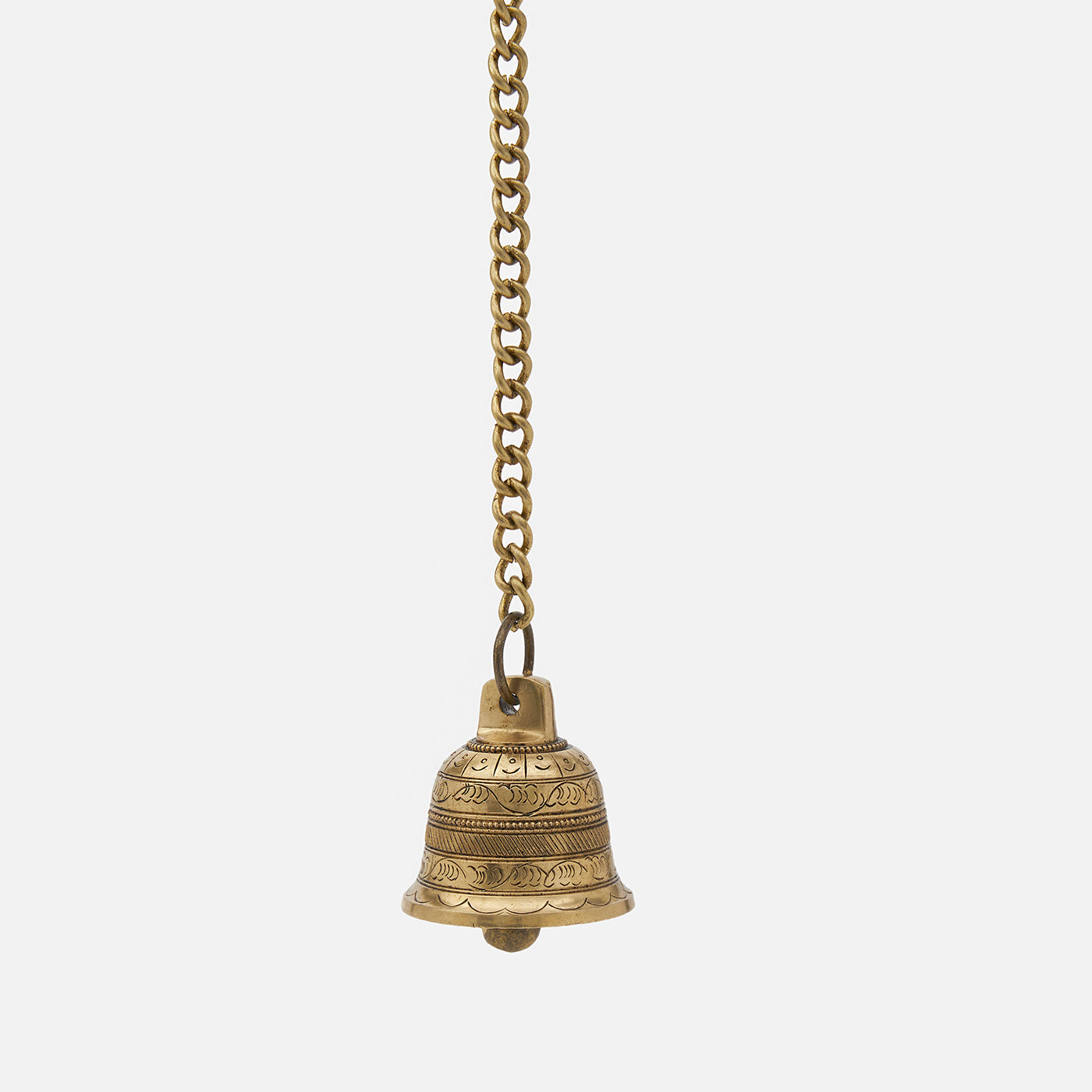 Brass Antique Hanging Bell For Wall Door Mandir Temple Pooja (Set of 2)