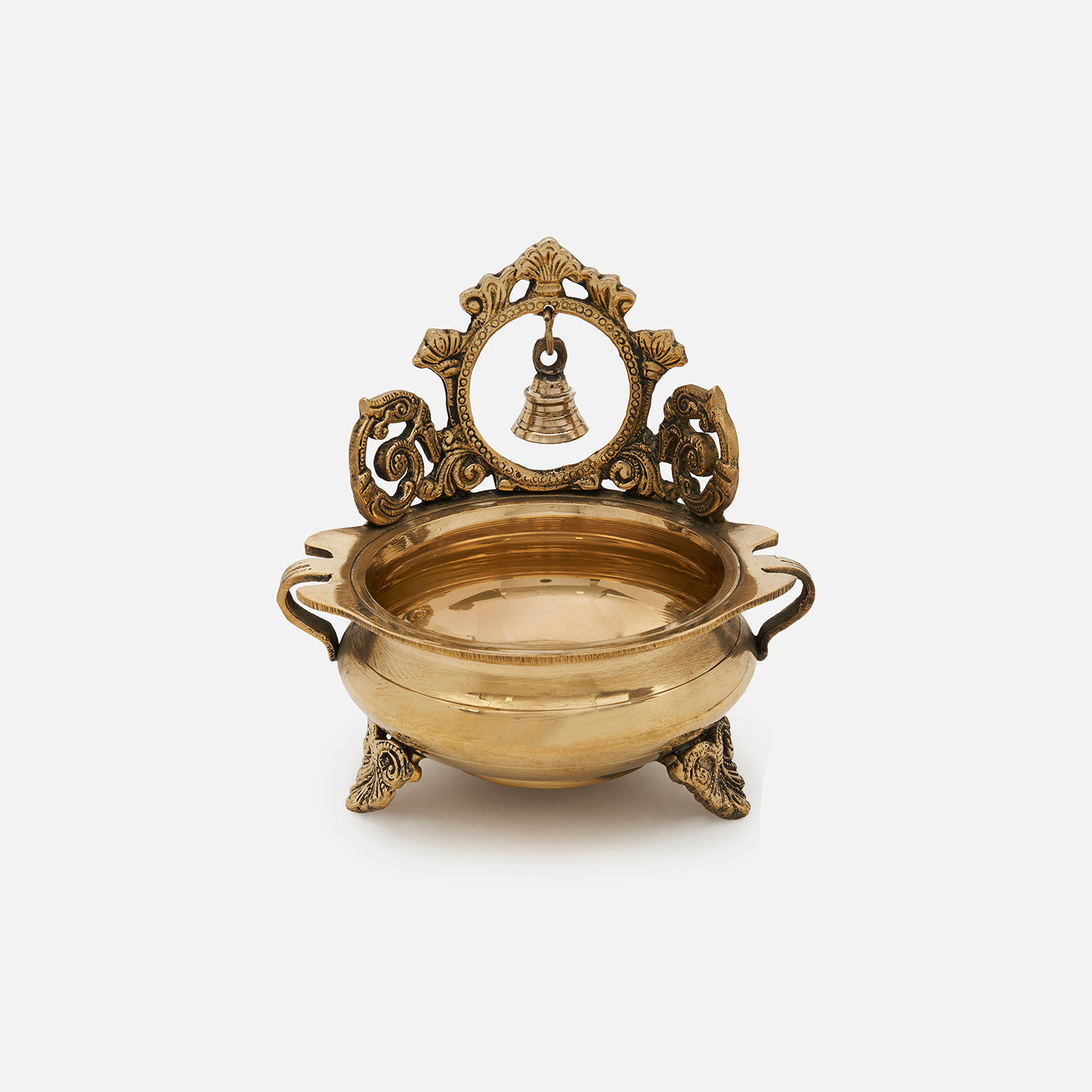 Premium Decorative Brass Urli Bowl with Bell