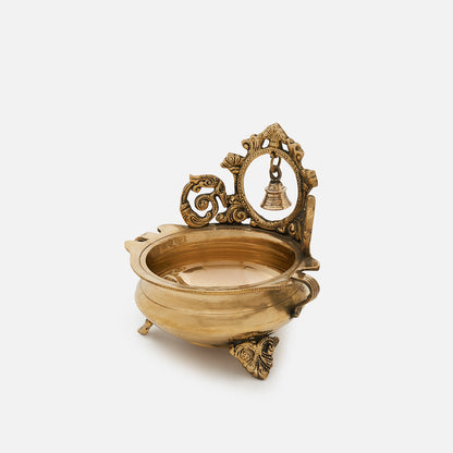 Premium Decorative Brass Urli Bowl with Bell