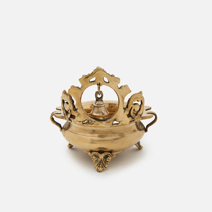 Premium Decorative Brass Urli Bowl with Bell