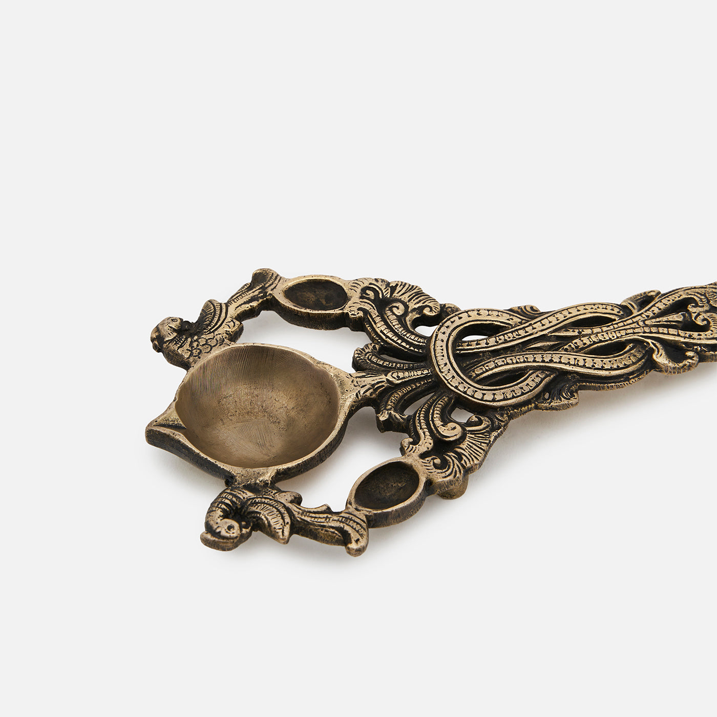 Brass Aarti Hawan Chammach/Spoon/Harathi with Intricate Jaali Work