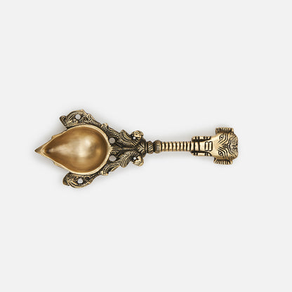 Brass Ganesha Peacock Pooja Big Spoon