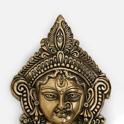 Auspicious Brass Durga Wall Decor - Indian Goddess