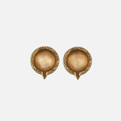 Brass Diya For Home Temple Office Puja (Set of 2)