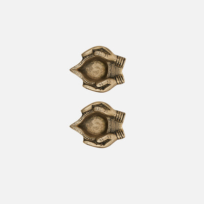 Brass Hand Shaped Diya Set