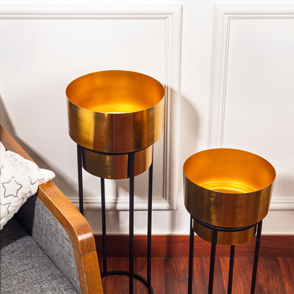 Gold Manhattan Planter Set of 2