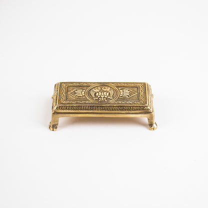 Brass Superfine Rectangle Traditional Pooja Chowki/Stool/Stand