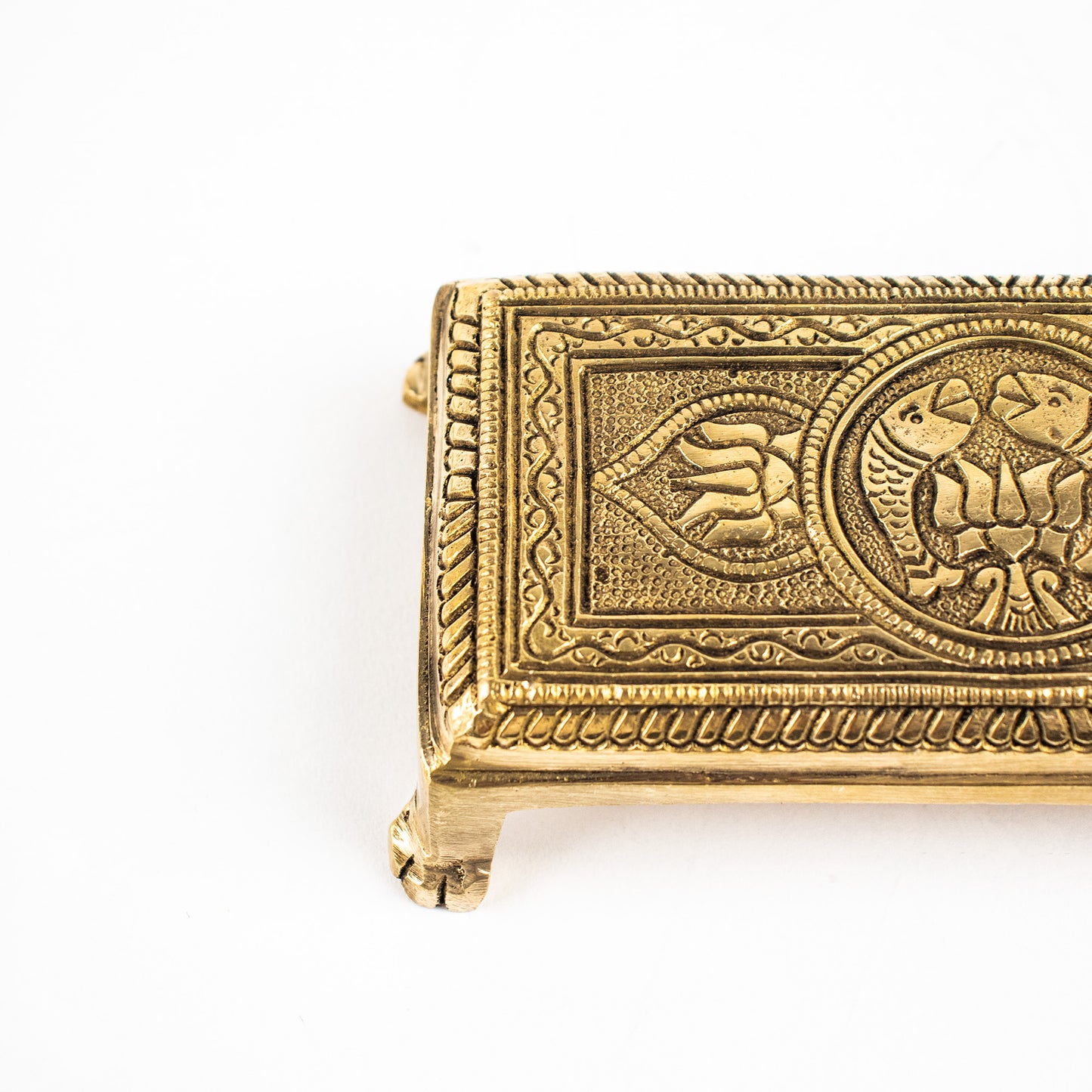 Brass Superfine Rectangle Traditional Pooja Chowki/Stool/Stand