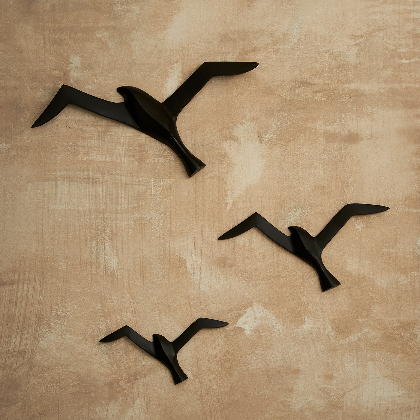 Wall Decoration Set 3 Seagull Birds - Black