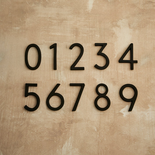 Modern Black House Numbers - AURELE 4"