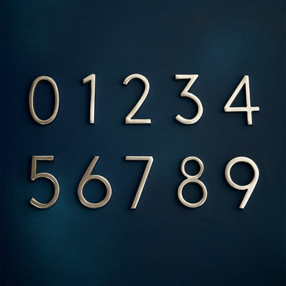 Modern Silver House Numbers - AURELE 4"