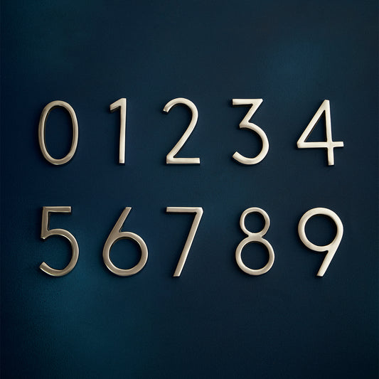 Modern Silver House Numbers - AURELE 4"