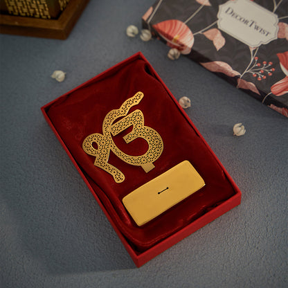 Ik Onkar Desk/Car Dashboard Stand in Brass