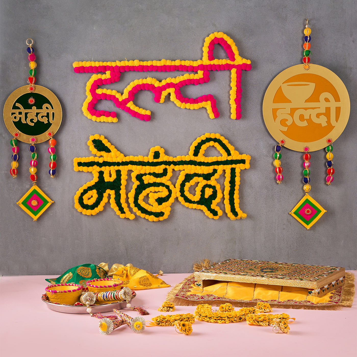 Bridal & Groom Haldi & Mehndi Box | Pack of 18