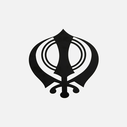 Khanda (Sikh Symbol) Metal Wall Art - Black
