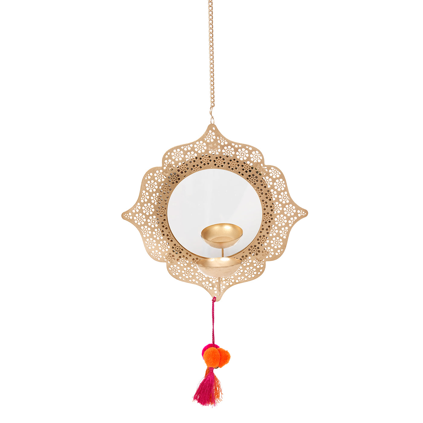 Malhaar  Hanging Decorative tealight with mirror
