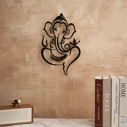 Ganesh Ji Wall Art - Black