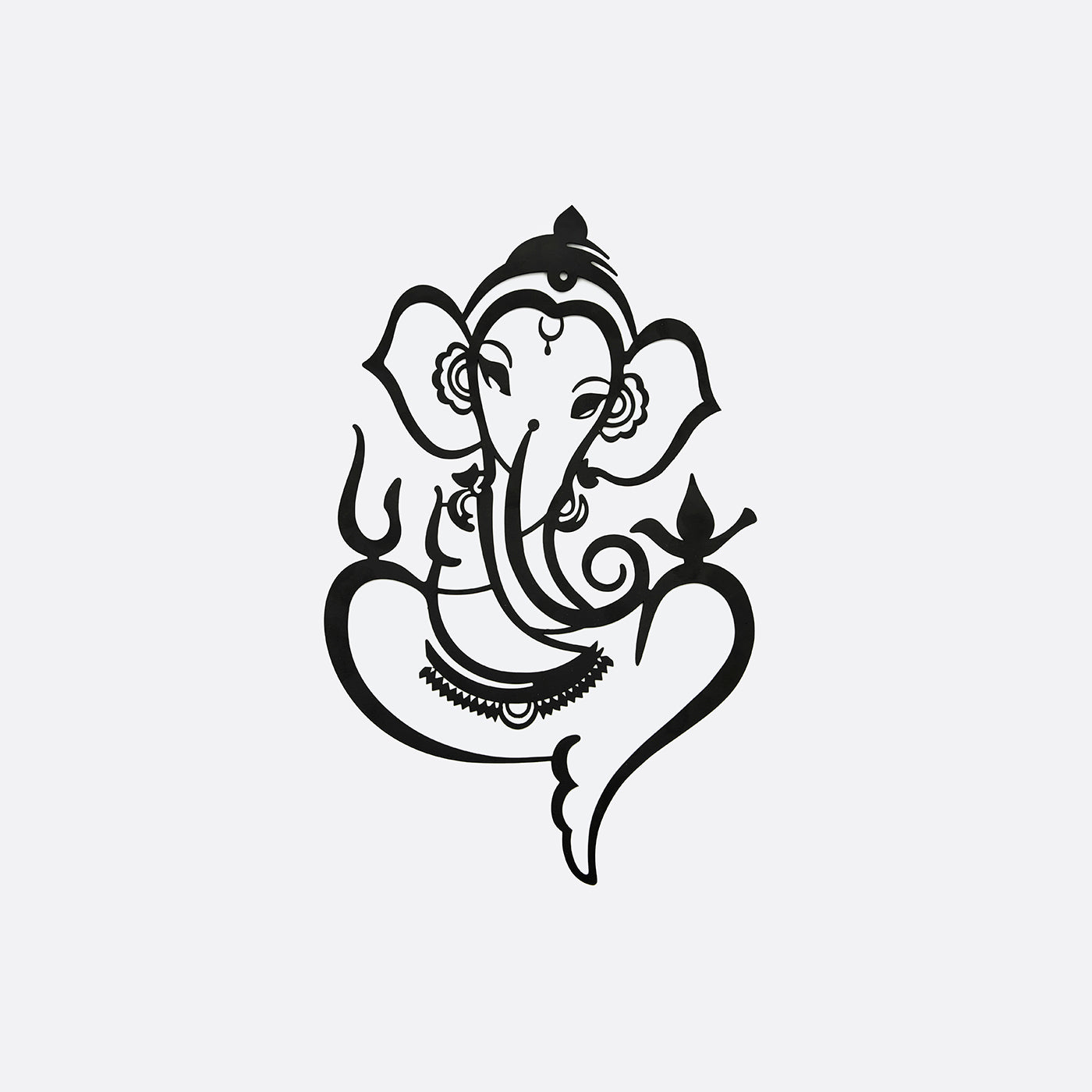 Ganesh Ji Wall Art - Black