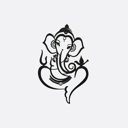 Ganesh Ji Wall Art - Black