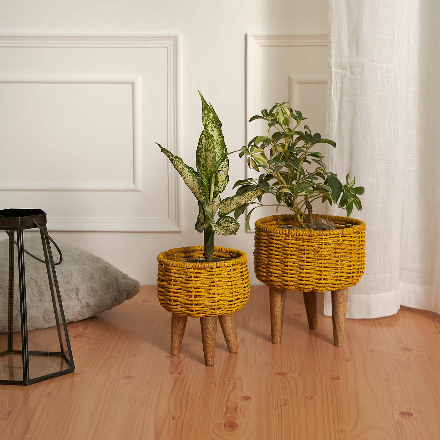 Natural Seagrass Hand Woven Planter (Set of 2)